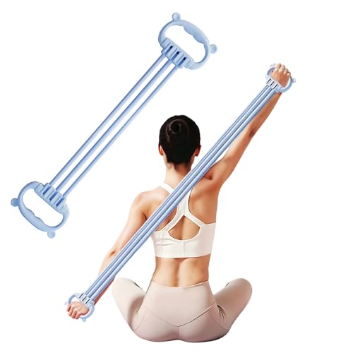 Figure 8 Resistance Bands, 6 Adjustable Elastic Fitness Bands, Suitable for Abdominal, Back, Shoulders, and Chest Workouts - color: Blue