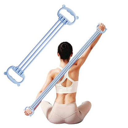 Figure 8 Resistance Bands, 6 Adjustable Elastic Fitness Bands, Suitable for Abdominal, Back, Shoulders, and Chest Workouts - color: Blue