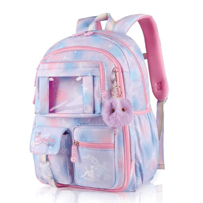 Kids Backpack for Girls, Purple | School Bags for Middle School Students, Book Bag for Elementary Primary, Kawaii Ita Backpack - color: 9515