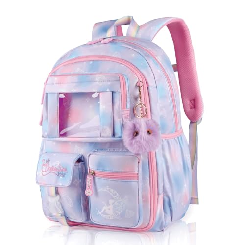 Kids Backpack for Girls, Purple | School Bags for Middle School Students, Book Bag for Elementary Primary, Kawaii Ita Backpack - color: 9515