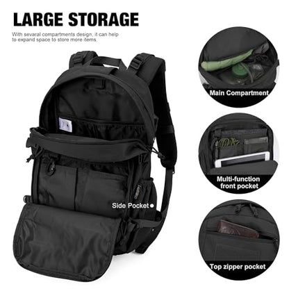 Mardingtop Small Tactical Backpack,Molle Hiking Backpack for Backpacking,Cycling and Biking,15L/25L Backpack - color: Black, size: 25L