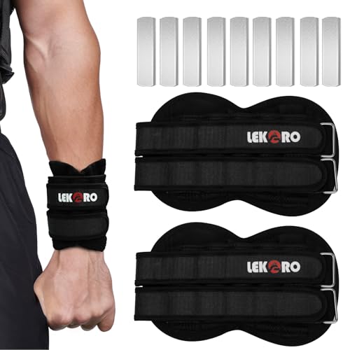 Ankle Weights Wrist Weights for Men Women, 1 Pair Adjustable Removable Steel Weighted Plates Arm Leg Weights for Walking Running Pilates, Fitness Weights - color: Adjustable Wrist Weights 4.4 LBS