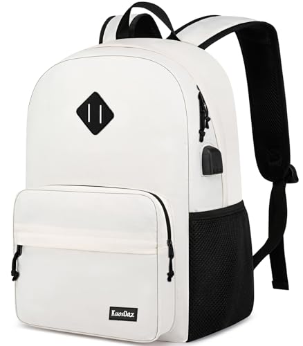 Backpack for School Teen Boys & Girls, Lightweight Casual Backpacks for Men and Women, Classic Basic Water Resistant Casual Daypack Fit 15.6 Inch Laptop, Beige - color: Beige, size: 15.6 Inch
