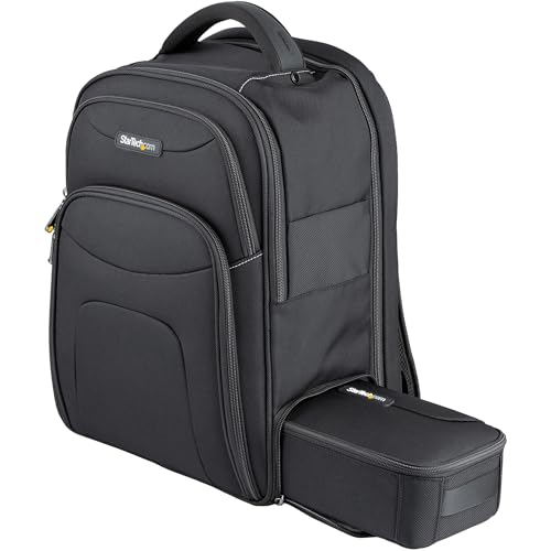 StarTech.com Unisex Backpack Ergonomic Computer Bag with Removable Accessory Case-Laptop/Tablet Pockets-Nylon, Black, 15.6" Professional IT Tech Work/Travel/Commute (NTBKBAG156) - size: 15.6"