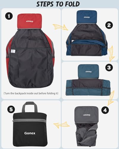 Gonex Ultra Lightweight Packable Backpack, Handy Foldable Daypack for Camping Outdoor Travel Cycling Backpacking