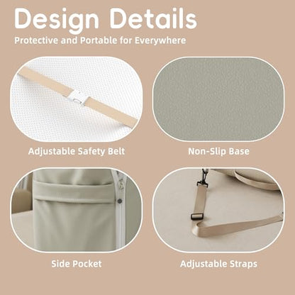 Baby Changing Pad, Portable Travel Diaper Mat with Waterproof Lining, Converts to Backpack for Gas Station & Airplane, Non-Slip Leather Base fits Dresser Top, 31" Large Station