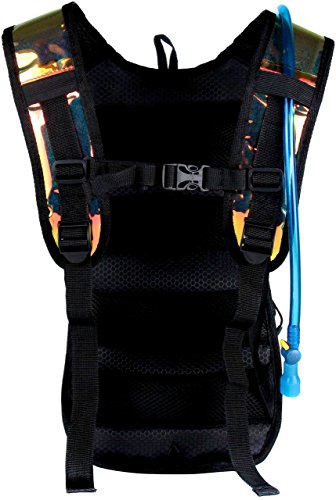 Sojourner Hydration Pack, Hydration Backpack - Water Backpack with 2l Hydration Bladder, Festival Essential - Rave Hydration Pack Hydropack Hydro for Hiking, Running, Biking, Festival Gear - color: Laser Holographic - Pink