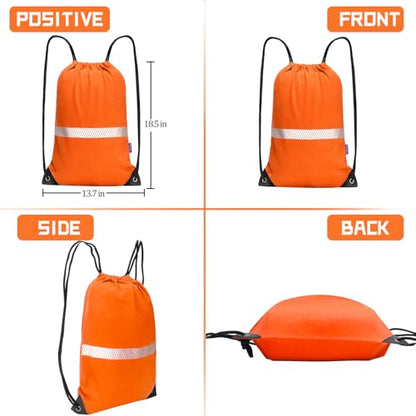 AYKRM Orange Drawstring Backpack Bag work Sackpack - color: Orange