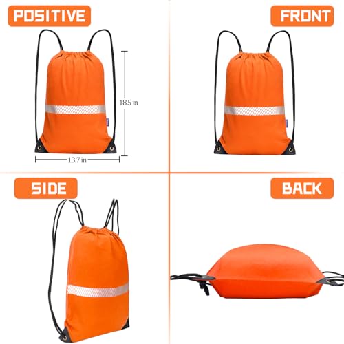 AYKRM Customizable Orange Drawstring Backpack Bag work Sackpack logo - color: Orange-logo