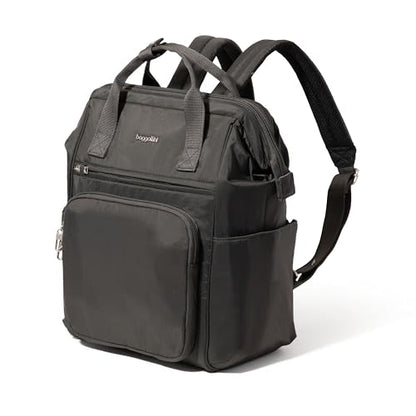 Baggallini Securtex Anti-Theft Windsor Backpack for Travel, Work & College, RFID & Locking Zipper, Up to 16" Laptop - color: Charcoal