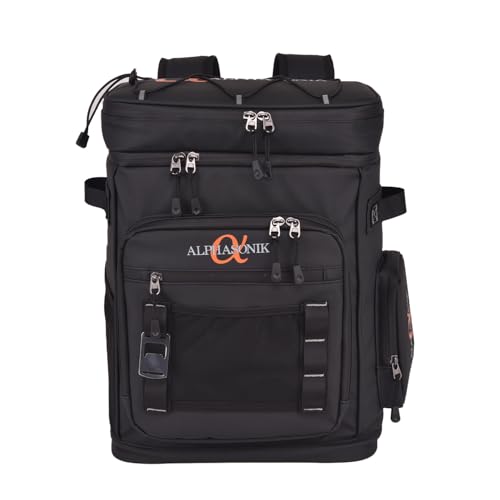 Alphasonik Cooler Backpack 40 Cans Insulated Backpack Cooler for Men & Women, 2 Leak Proof Compartments Coolers Bag for Beach Travel Picnic Hiking BBQ Fishing Outdoor Camping - color: Black