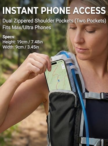 Hydration Hiking Backpack, Water Hiking Backpack, Hydration Backpack with 15l Water Bladder, Runinnng Backpack for Men Women for Cycling Campling - color: Black