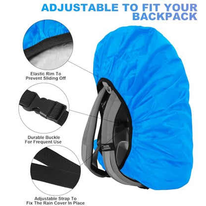 LAMA 2pcs Waterproof Rain Cover for Backpack, Reflective Rainproof Protector for Anti-dust and Anti-Theft M 30L-40L Black