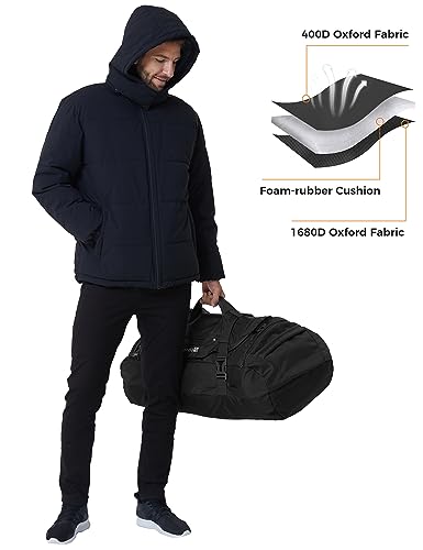 Ubon Large Duffel Bag Weekender Bags with Shoe Compartments 4-Way Sports Gym Backpack with Padded Straps Camping Traveling Duffle Bag - color: Black, size: 80L