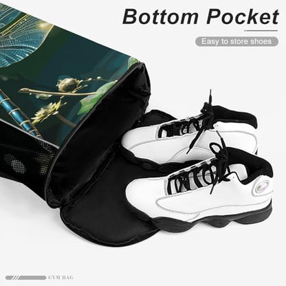 Fitness Drawstring Backpack Waterproof Gym Bag Dragonfly Green Lightweight Dry And Wet Separation Swim Bag