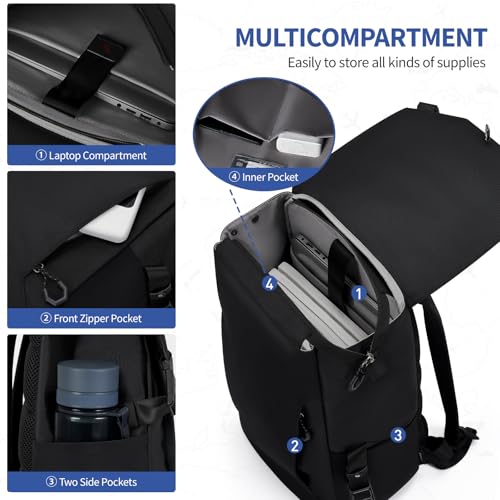 OIWAS Backpack for Men, 16 Inch Laptop Backpack for Men with Magnetic Buckle, Water-Resistant Travel Laptop Backpack - style: 19.2l