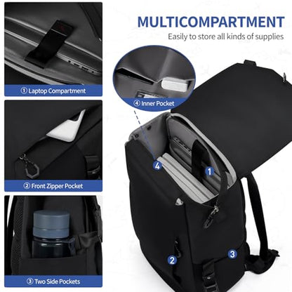 OIWAS Backpack for Men, 16 Inch Laptop Backpack for Men with Magnetic Buckle, Water-Resistant Travel Laptop Backpack - style: 19.2l