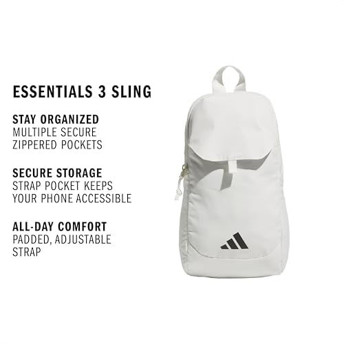 adidas Essentials 3 Crossbody – Sling Bag with Phone Pocket - color: Off White/Black