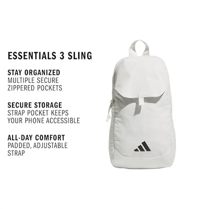 adidas Essentials 3 Crossbody – Sling Bag with Phone Pocket - color: Off White/Black