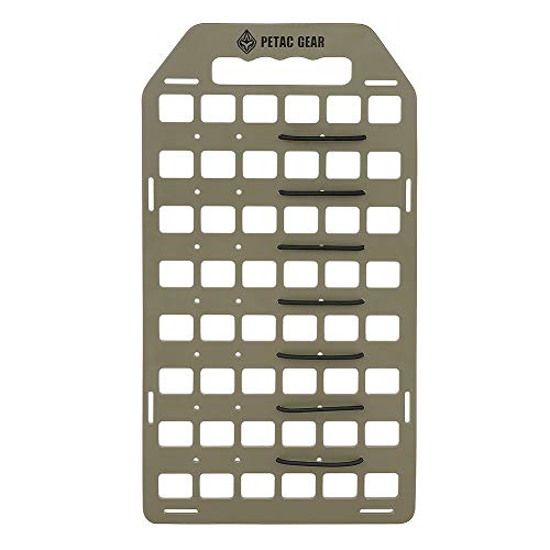 PETAC GEAR Rigid Insert MOLLE Panel Portable Gear Organizer with Carry Handle Backpack Bag Tactical Equipment Storage Pouches Holsters Holder Gun Rack Mount - color: DE, size: Medium