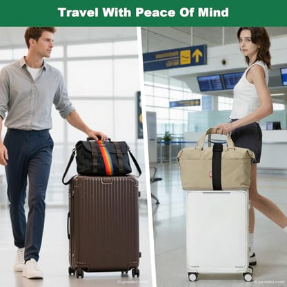 Luggage Connector Straps 2Pcs,2026 New Multi Use Strong Adjustable Bag Luggage Straps,Add a Bag Easy to Travel Suitcase Elastic Strap Belt Luggage Accessories(Pink Grey) - color: Pink Grey