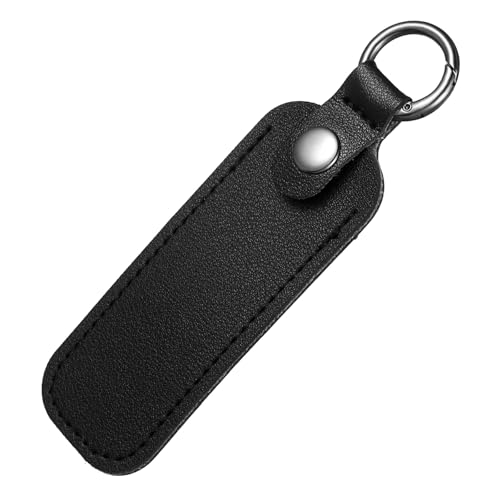 Ymapinc Leather USB Flash Drive Case - Thumb Flash Drive Holder USB Storage, Secure Travel Holder Portable Small Storage Carrying Case with Keychain (1Pcs, Black PU Leather) - color: black