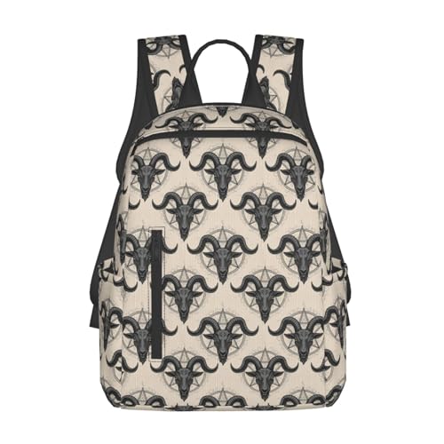 Stylish Daily Shoulder Backpack Goat Skull, Practical Multi-scene Daypack for Road Trip Picnic Walking Men Women - color: Picture (41)