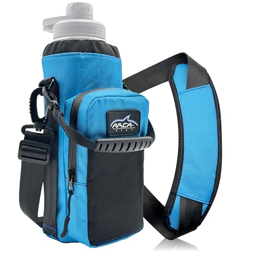 Arca Gear 40 oz Hydro Carrier - Insulated Water Bottle Sling w/Carry Handle, Shoulder Strap, Wallet and Two Pouches - The Perfect Flask Accessory - Lagoon Blue - color: Lagoon Blue