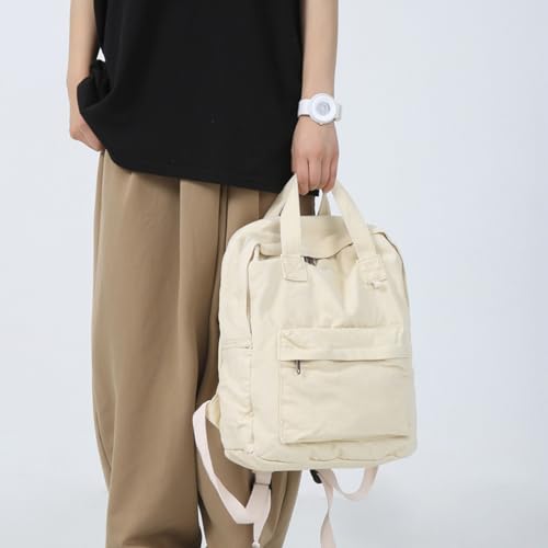 MaxxCloud Vintage Canvas Backpack Purse Tote Satchel Hiking Daypack Travel Bag Handbag Rucksack (583 beige)