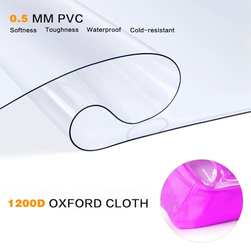 PAMANO Clear Backpack, Heavy Duty Transparent Reinforced Bottom See Through for College, Travel Work Security - color: Pink