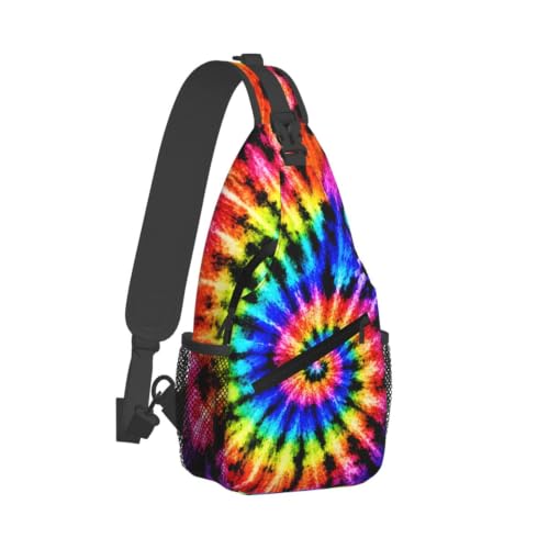 Sling Backpack Unisex Crossbody Chest Bag Shoulder Chest Bag For Women Men Hiking Travel - color: Tie Dye
