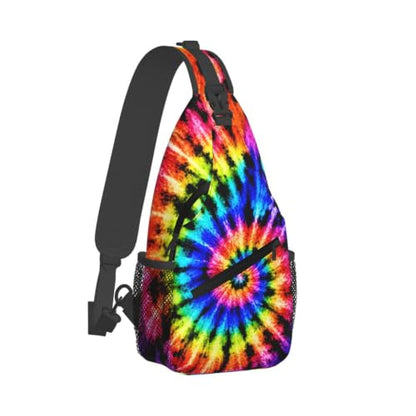Sling Backpack Unisex Crossbody Chest Bag Shoulder Chest Bag For Women Men Hiking Travel - color: Tie Dye