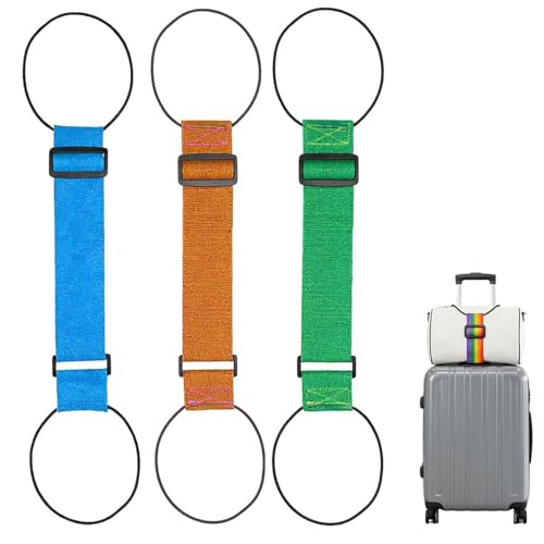 Luggage Straps for Suitcases, Adjustable Luggage Strap Bungee for Suitcase Handle, Luggage Connector Straps for Multiple Suitcases & Travel Bags (Multicolor-D) - color: Multicolor-D