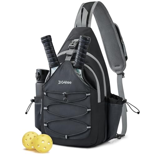 G4Free Pickleball Sling Bag for Women - Lightweight Crossbody Sports Bag - color: Black