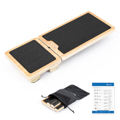StrongTek Single-Leg Balance Board for Foot & Ankle Strengthening, Rehab & Stability Training, Non-Slip Wood Design for Sprained Ankles, Plantar Fasciitis & Physical Therapy Exercises