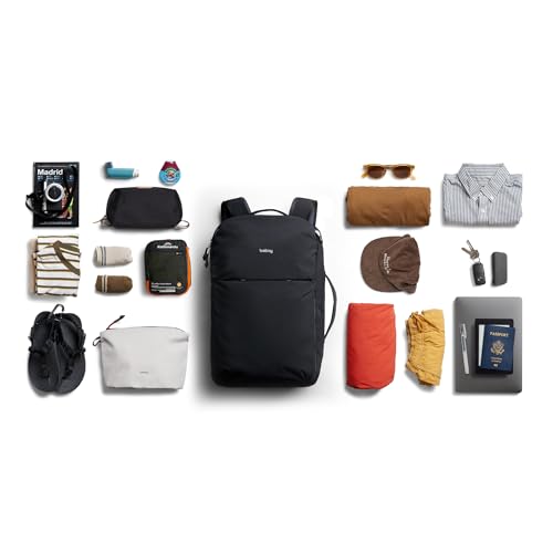 Bellroy Lite Travel Pack 38L (carry-on backpack, large travel backpack for international travelers, with laptop pocket, interior packing cells and tuck-away shoulder straps) - Black - color: Black