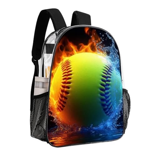 Lightweight Rucksack for Sports Travel Running, Big Capacity Multipurpose Anti-Theft Bookbag, Ice Water Fire Softball Baseball Travel and Sport Backpack Rucksack - color: Pattern 216