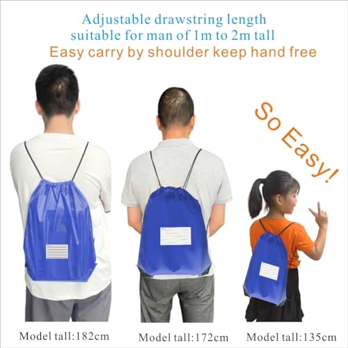Drawstring Backpack Bulk 30 Packs Draw String Bags for Gym Sports Trip Pedestrianism Cinch Sack DIY for Women Men with Memo Card(sky blue light blue) - color: Sky Blue