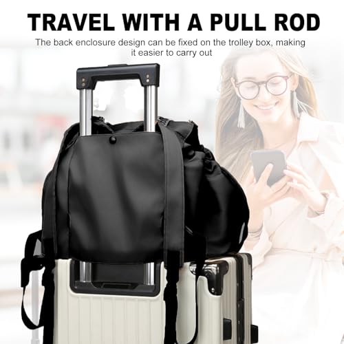 Multifunctional Travel Organizer Bag for Ladies - Doubles as a Stylish Backpack, Crossbody and Shoulder Bag, Boasts Great Storage Capacity(Black) - color: Black