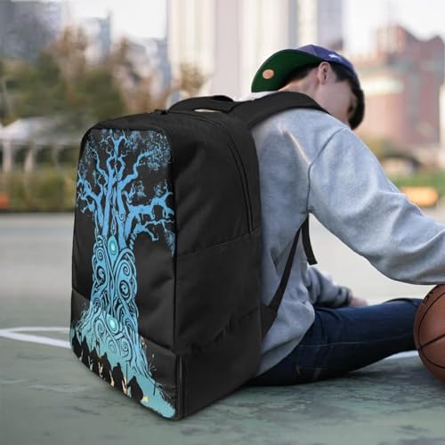Basketball Backpack With Separate Ball Compartment And Shoes Fit Basketball Volleyball Football - color: Viking style Tree