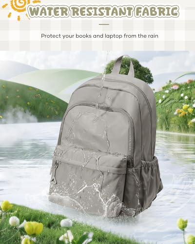 winspansy Backpack for School Teenage Girls Boys,Waterproof Lightweight School Bags Travel Daypack Simple Cute College Backpack Rucksack for Women Men fit 14 Inch Laptop,Grey Brown - color: A1-grey Brown