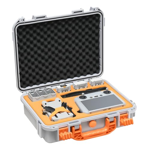 Hard Case for DJI Mini 3 Pro/3/Mini 4 Pro, Waterproof Pressure Resistant Carrying Case Accessories - Fits Latest for DJI RC 2/RC (Only Case) - color: Gray & Orange