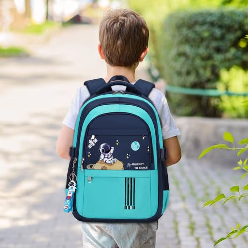 ACESAK Backpack for Boys - Boy Schoolbag Kids Children Teens Girls Elementary Middle School Bags, Waterproof Lightweight Bookbag Backpacks Casual Daypack with Lunch Bag Set - color: Green