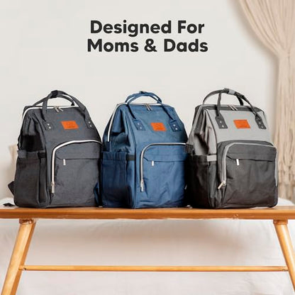 KeaBabies Baby Diaper Bag Backpack - Large Baby Bag for Boys, Girls, Waterproof Multi Function Travel Diaper Backpack with Changing Pad, Durable Travel Essentials for Moms and Dads (Mystic Gray) - color: Mystic Gray