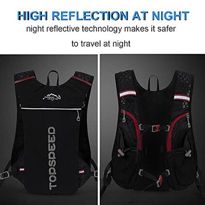 INOXTO Running Hydration Vest Backpack,Lightweight Insulated Pack with 1.5L Water Bladder Bag Daypack for Trail Hiking Running Cycling Race Marathon for Women Men - color: Black red