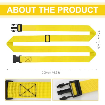 6.5 Feet Strap Cone Carrier Sport Cone Carrying Strap Adjustable Agility Disc Cone Strap Carrier for Storage & Travel with Quick Snap Closure - color: Yellow