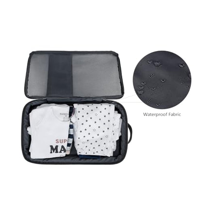Baby Diaper Bag Organizer Pouches - 2 Pack Waterproof Pod Hanging Diaper Bag Cute Bear Mesh Bag Reusable, Washable or Baby Cloth Diapers - color: Black