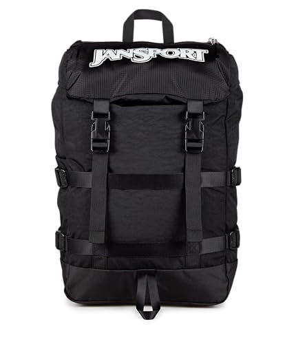 JanSport Skip Pack Backpack – 28L Capacity, Fits 13.5" Laptop, Large Main Compartment, Side Water Bottle Pocket – Ideal for Work & Travel, Black - color: Black