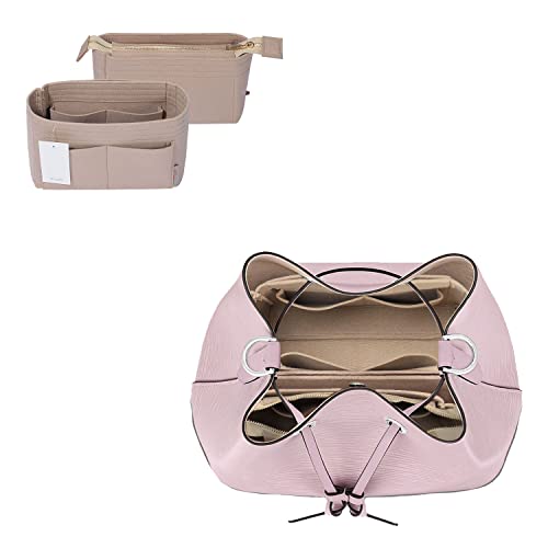 ZTUJO Purse Organizer, Bag Organizer, Insert Purse Organizer With 2 Packs In One Set For LV NeoNoe Noé Series perfectly - color: Beige