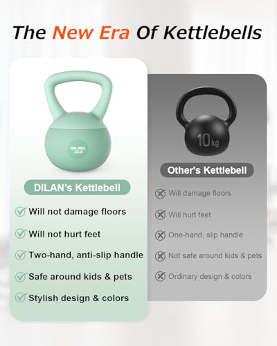 Soft Kettlebell, Safe Strength Training Kettle bell, Cushioned Impact-Resistant Base and Anti-Slip Grip Weight, Kettlebells Set for Home Workouts and Men/Women/Beginners,With Non-slip Gloves - color: Green